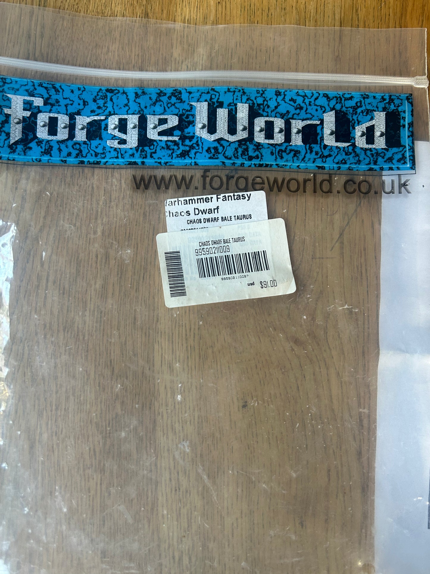 Warhammer fantasy chaos dwarfs forge world Bale Taurus in bag and on Sprue (some of the parts have come off the sptues but it’s complete)