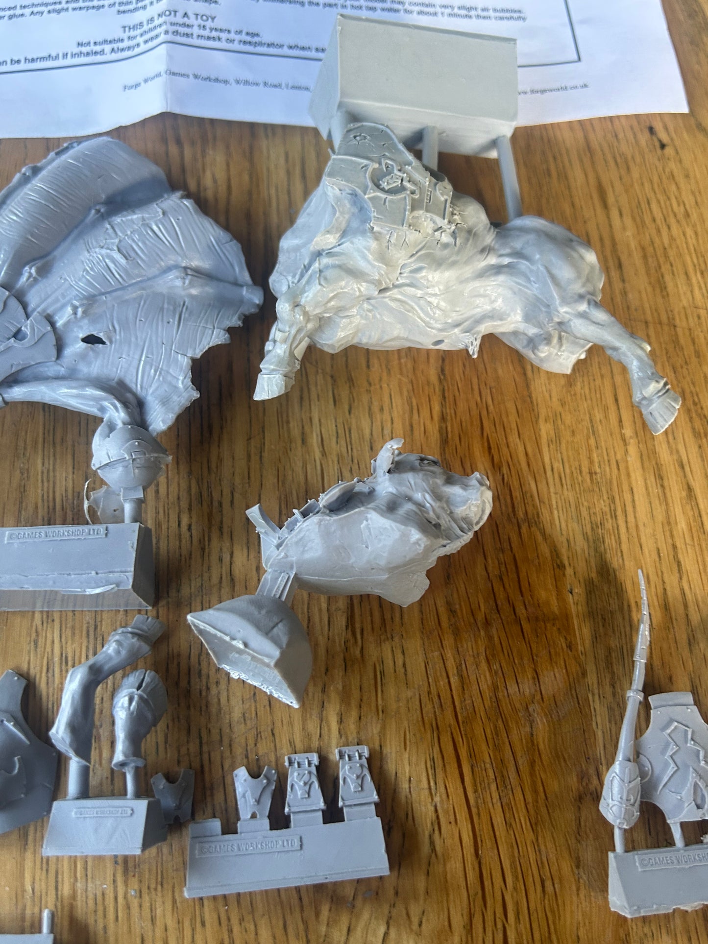 Warhammer fantasy chaos dwarfs forge world Bale Taurus in bag and on Sprue (some of the parts have come off the sptues but it’s complete)