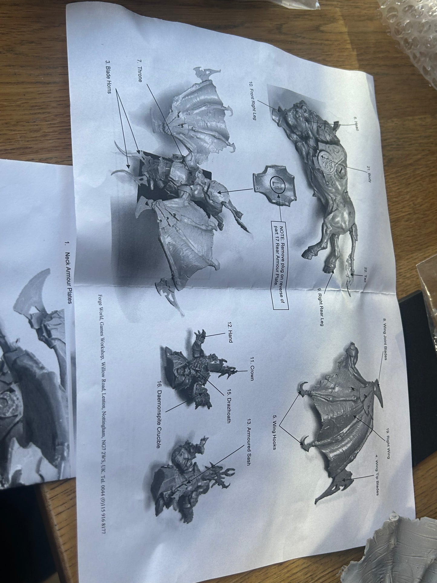 Warhammer fantasy chaos dwarfs forge world Drazhoath the Ashen in bag and on Sprue (one of the parts have come off the sptues but it’s complete)