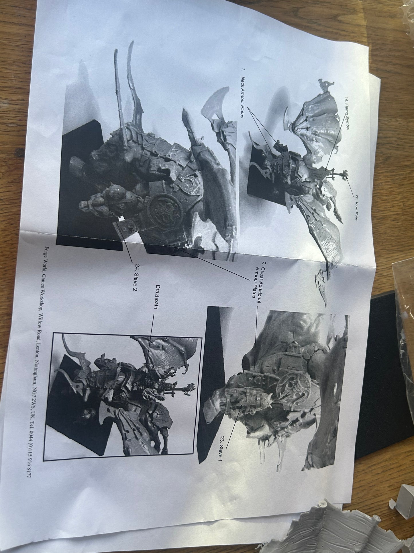 Warhammer fantasy chaos dwarfs forge world Drazhoath the Ashen in bag and on Sprue (one of the parts have come off the sptues but it’s complete)