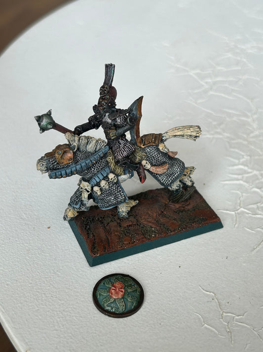 1990 Marauder Dark Elf MM72 cavalry Rider with mace