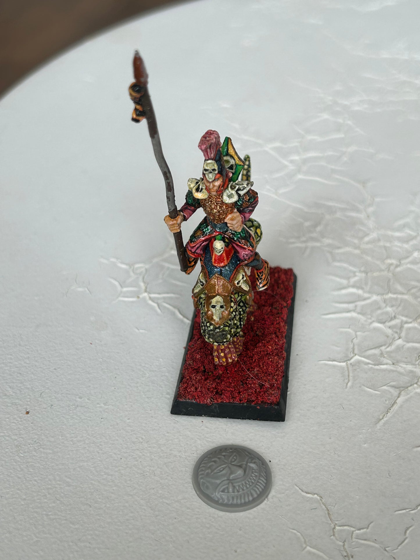 1990 Marauder Dark Elf MM71 Cold One Rider with spear