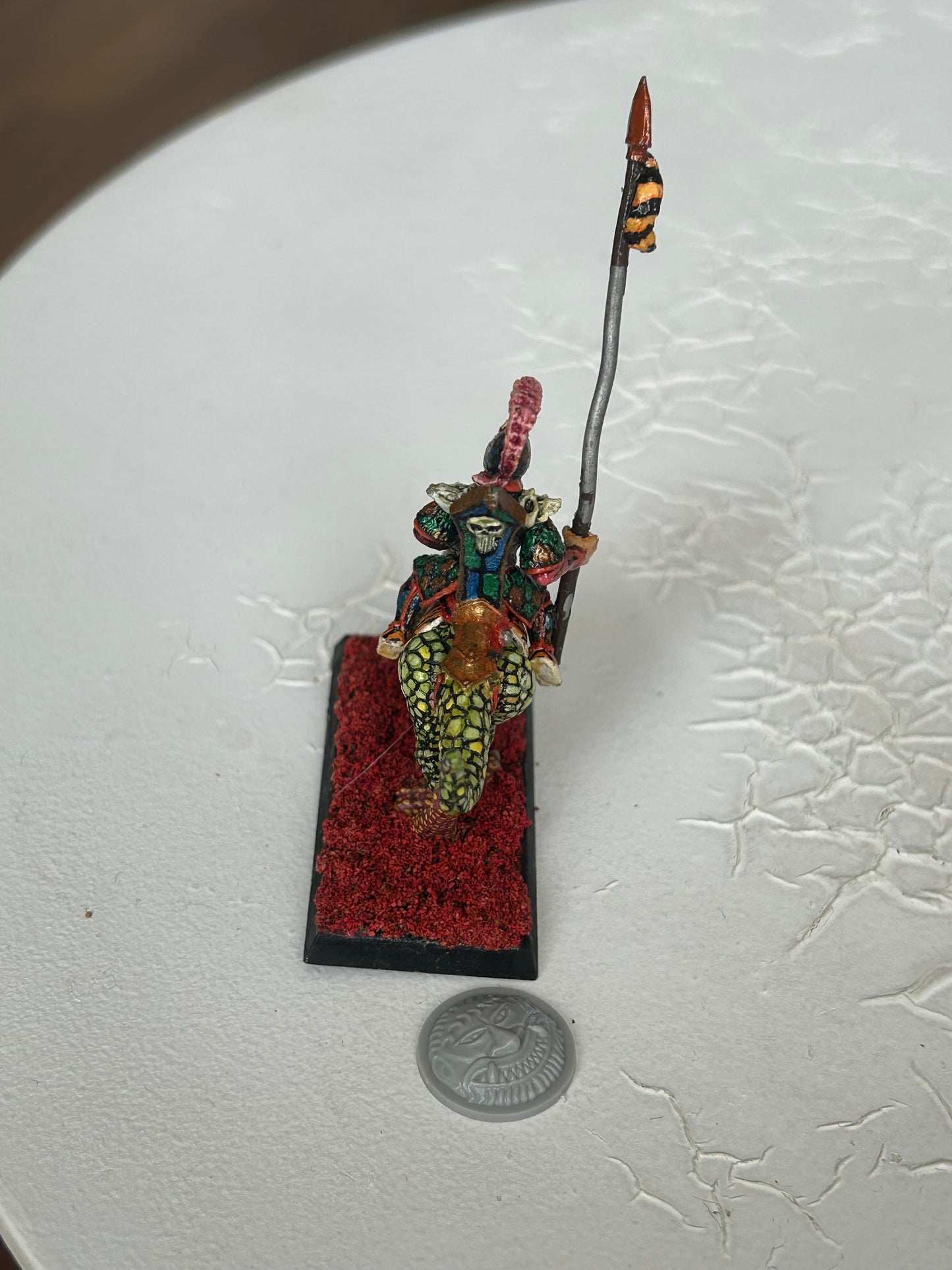 1990 Marauder Dark Elf MM71 Cold One Rider with spear