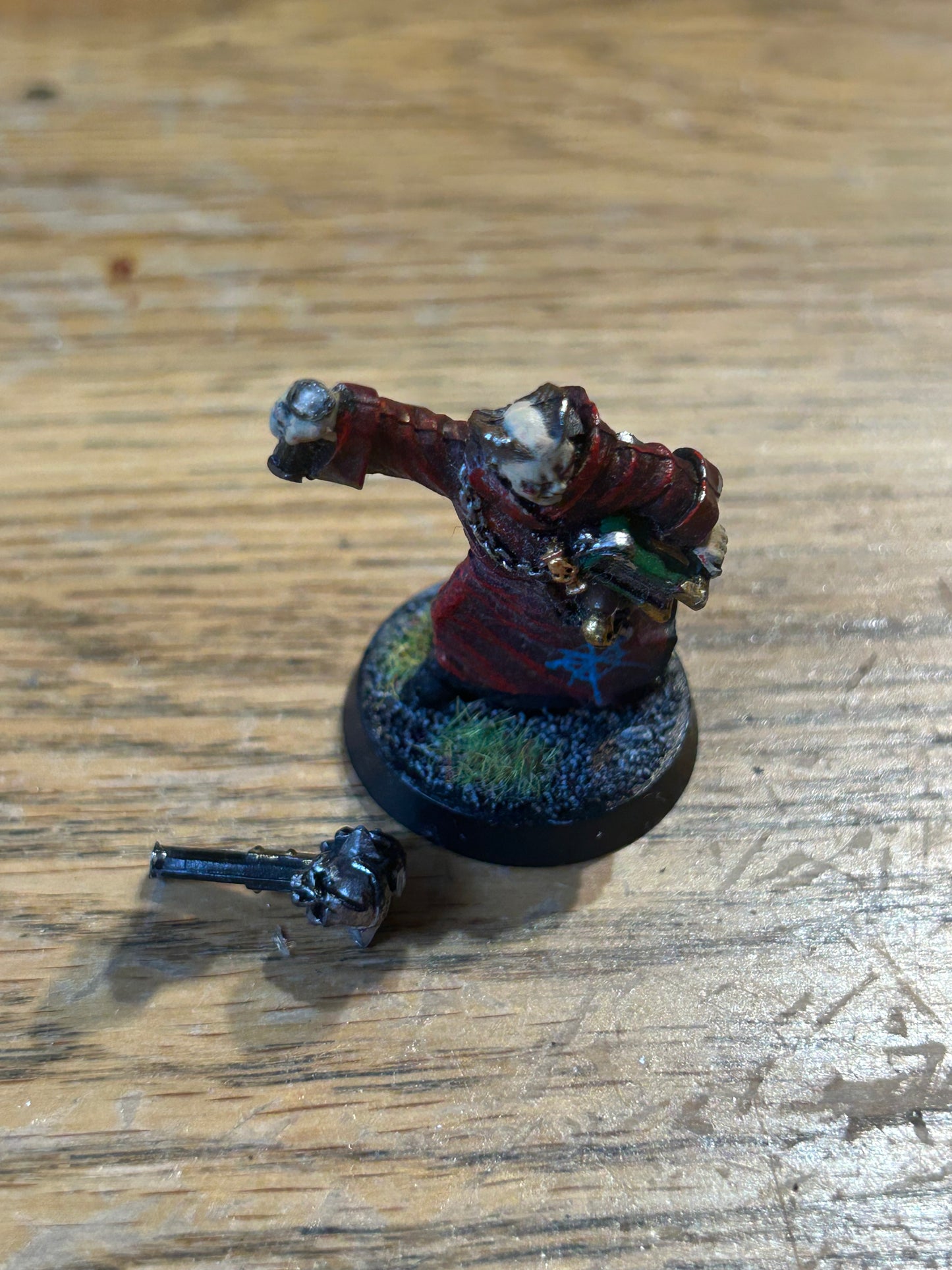 Classic Metal Missionary Preacher Imperial Guard Painted  Warhammer 40K (missing his sword as has been converted)
