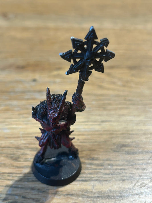 Warhammer 40k, Chaos Bloodletter Daemon, Khorne Standard Bearer, Metal