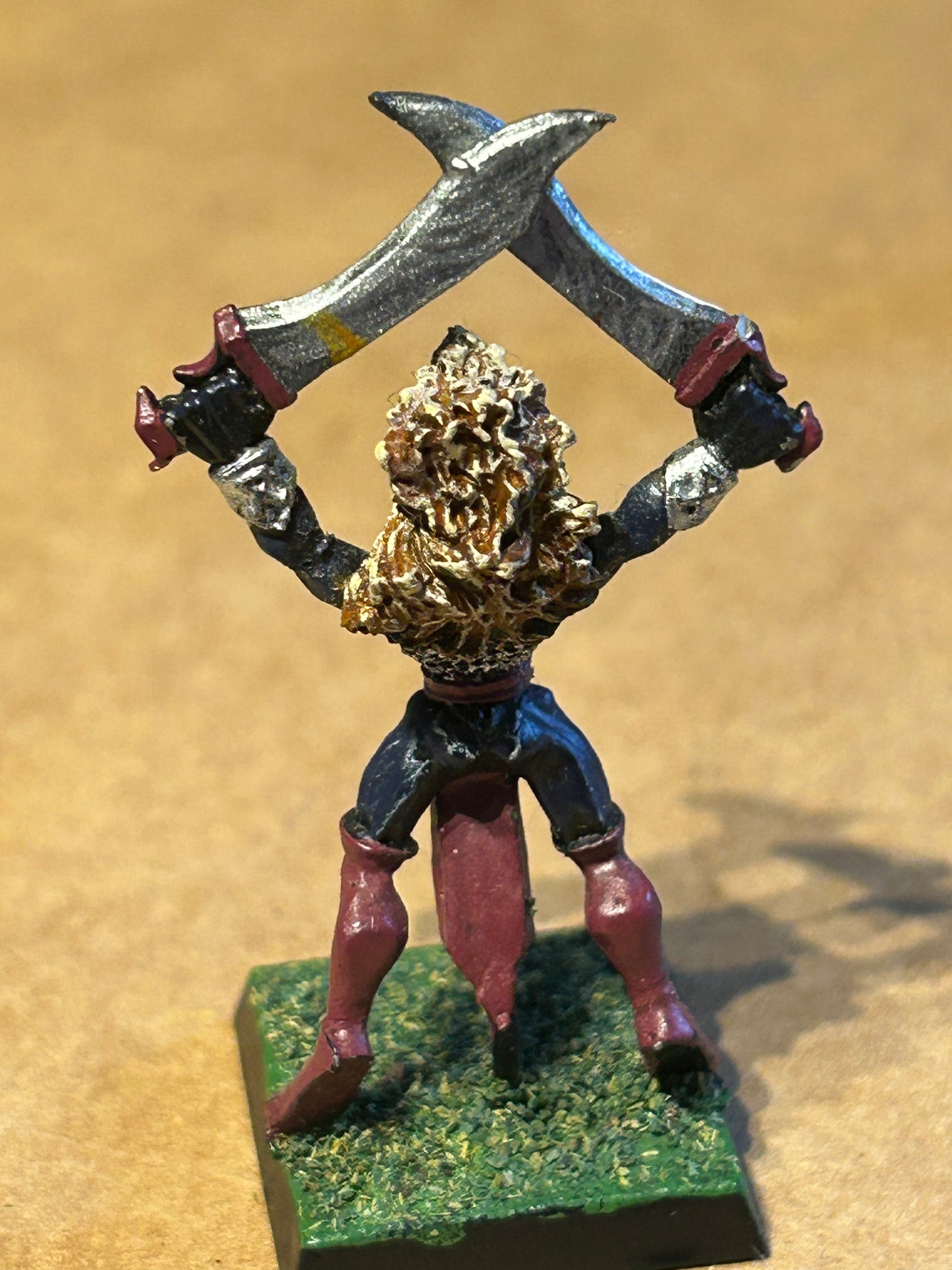 Warhammer fantasy dark elf witch elf with two swords/daggers marauder miniatures