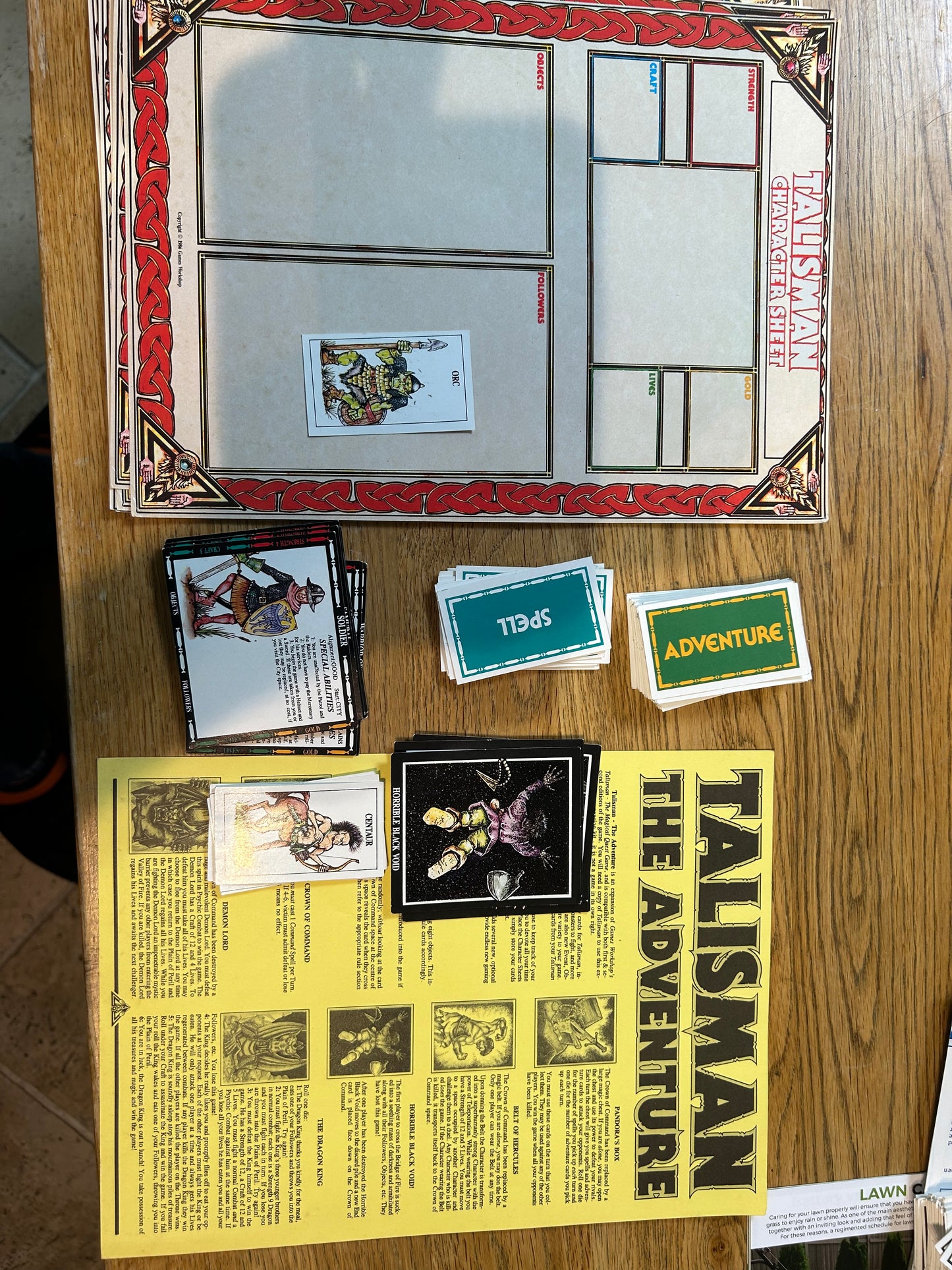 Talisman adventure Expansion 1st or 2nd Edition (missing one talisman card and the box) Games Workshop