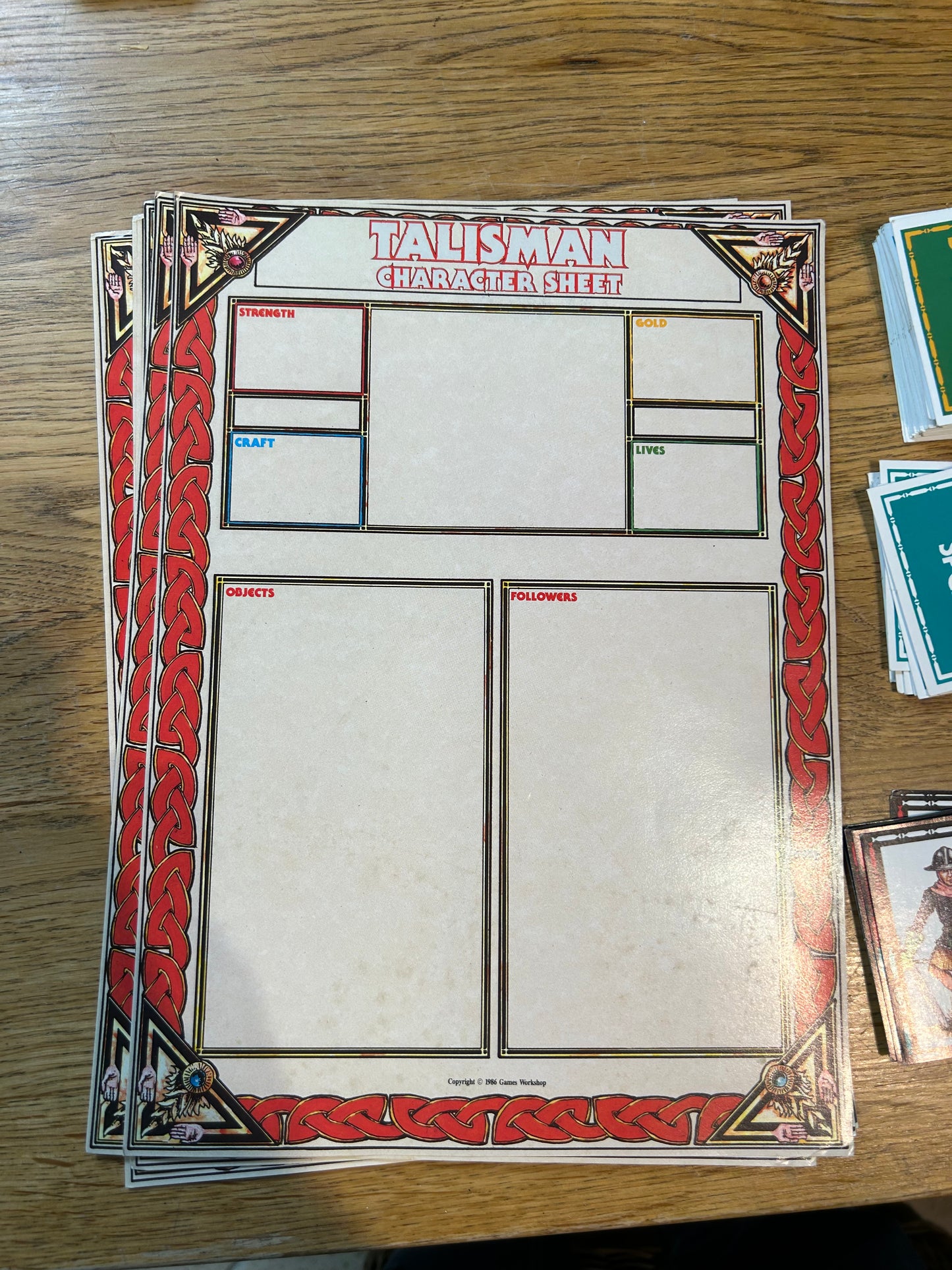 Talisman adventure Expansion 1st or 2nd Edition (missing one talisman card and the box) Games Workshop