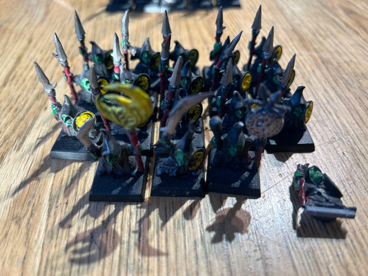 Warhammer fantasy battle for skull pass 18 goblin spearmen including command (plus an extra broken spearman)