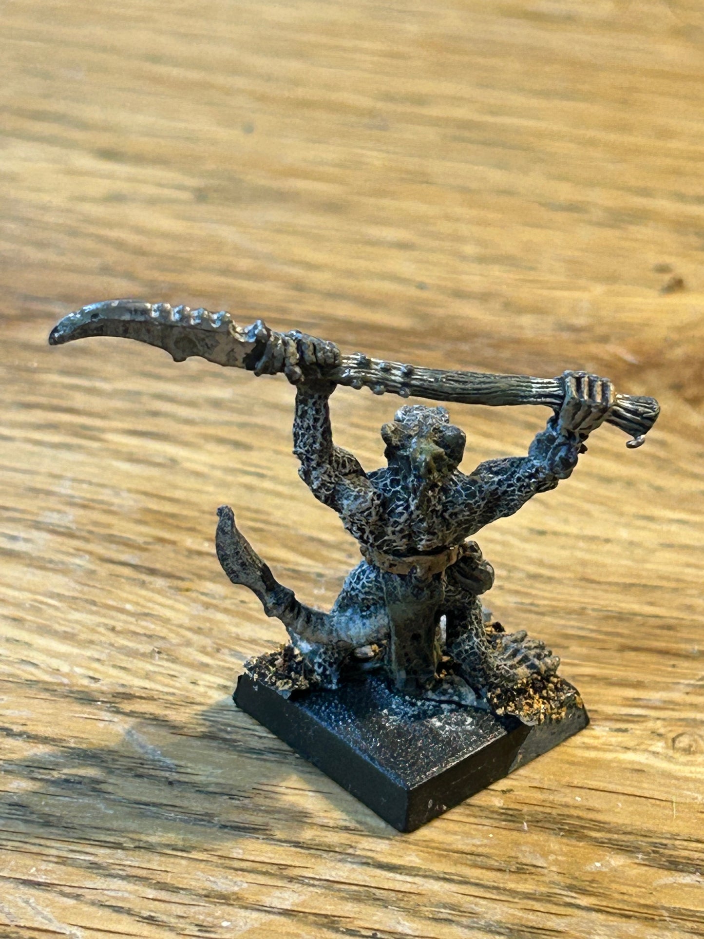 Vintage Warhammer C47 Skaven 'Razortail, Champion w. Halberd' 1980s Metal