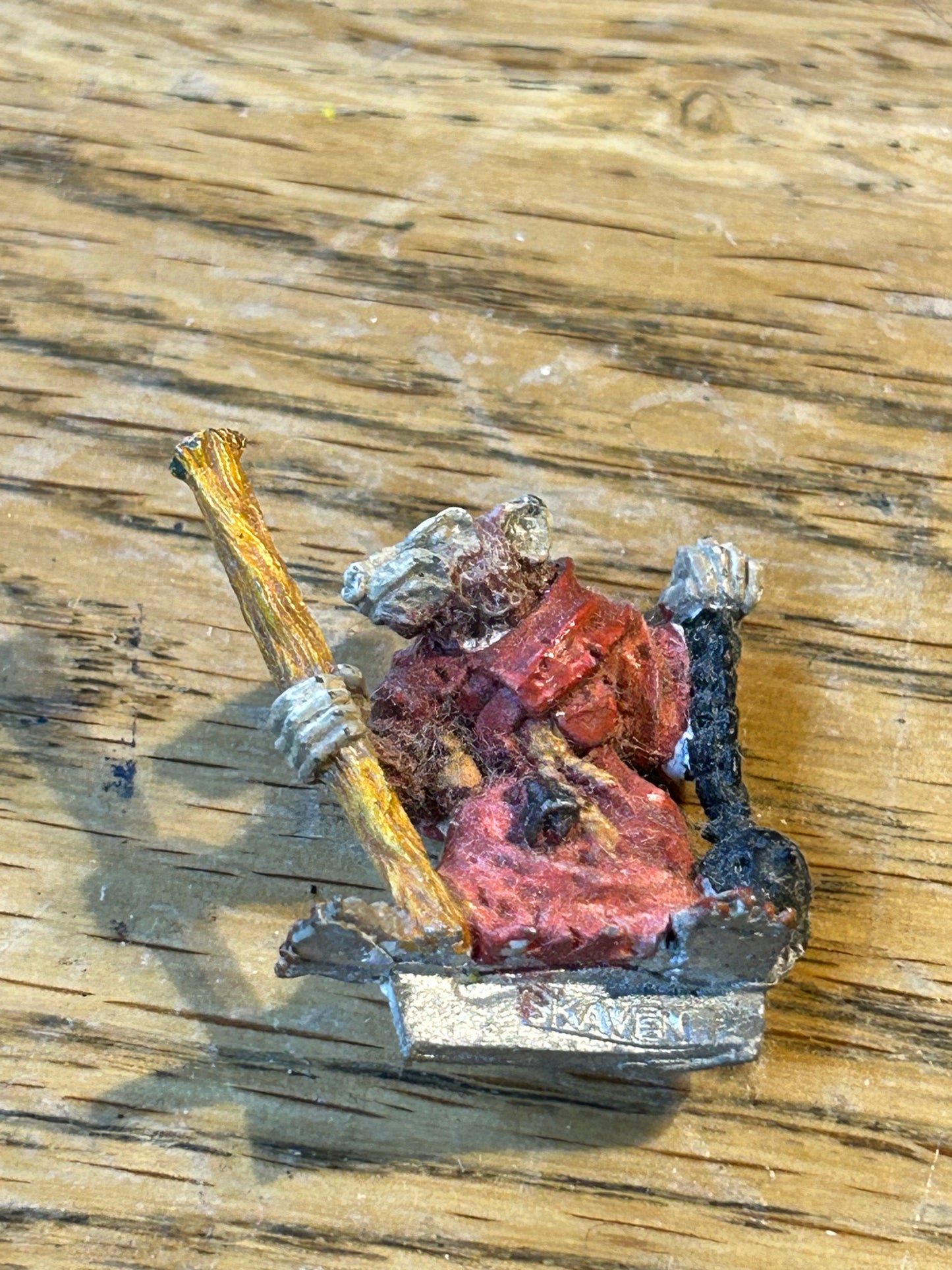 Vintage Warhammer Skaven 'Plague Censer Bearer w. Staff' C22 1980s Metal