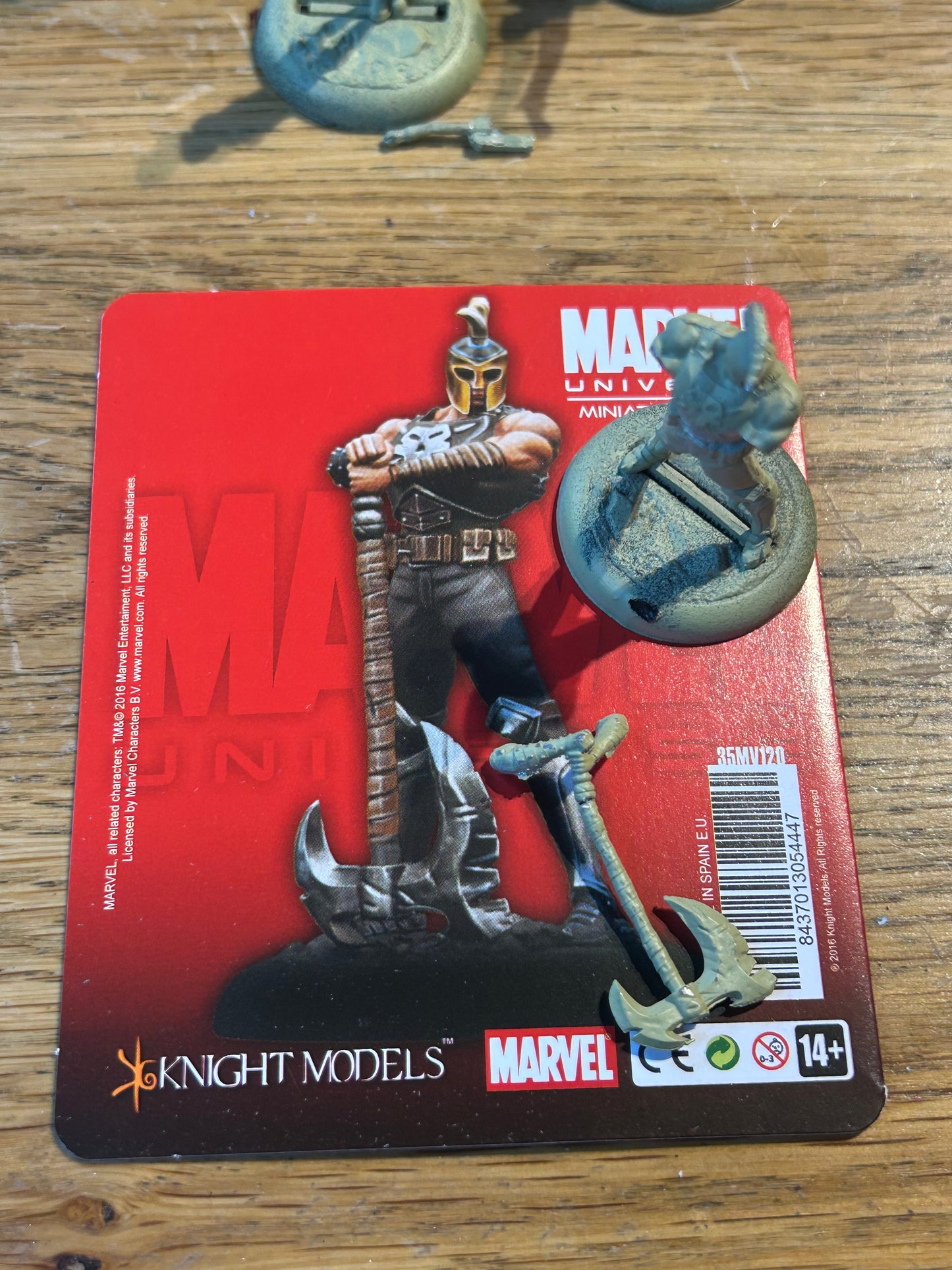 Knight Models Marvel Universe Miniatures Game Ares (axe has almost snapped in two and might need regluing)