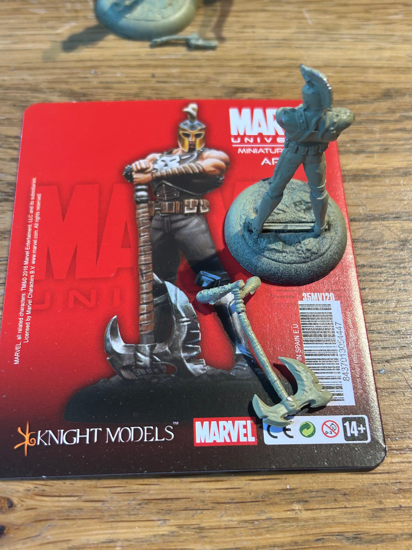 Knight Models Marvel Universe Miniatures Game Ares (axe has almost snapped in two and might need regluing)
