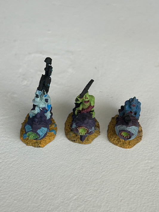 Vintage Warmaster Chaos beasts of Nurgle' x3 10mm Metal