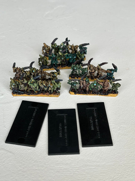 Vintage Warmaster Chaos 'Daemon Horde of Nurgle' Plaguebearers 10mm Metal 3 bases worth