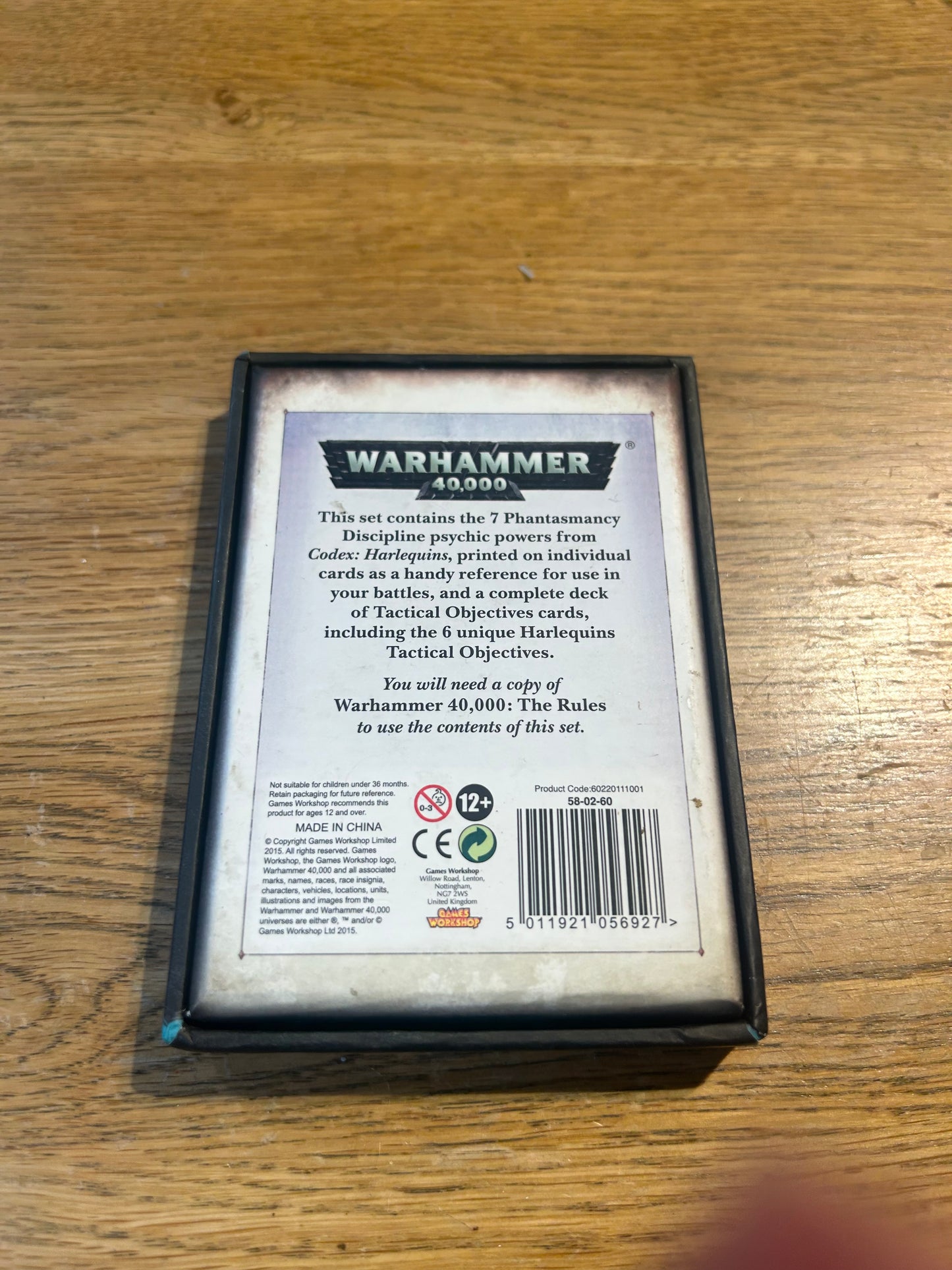 Games Workshop Warhammer 40k Harlequins Data Cards 2015 Great Condition