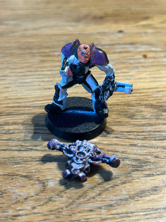 1988 Slaanesh Renegade Chaos Space Marine CSM Rogue Trader Warhammer RARE METAL with backpack