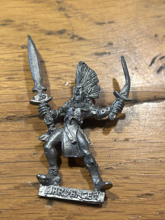 3 Figurines Warhammer Wood Elf Wardancer En Métal - Édition Classique Citadel 1987 - OOP Occasion