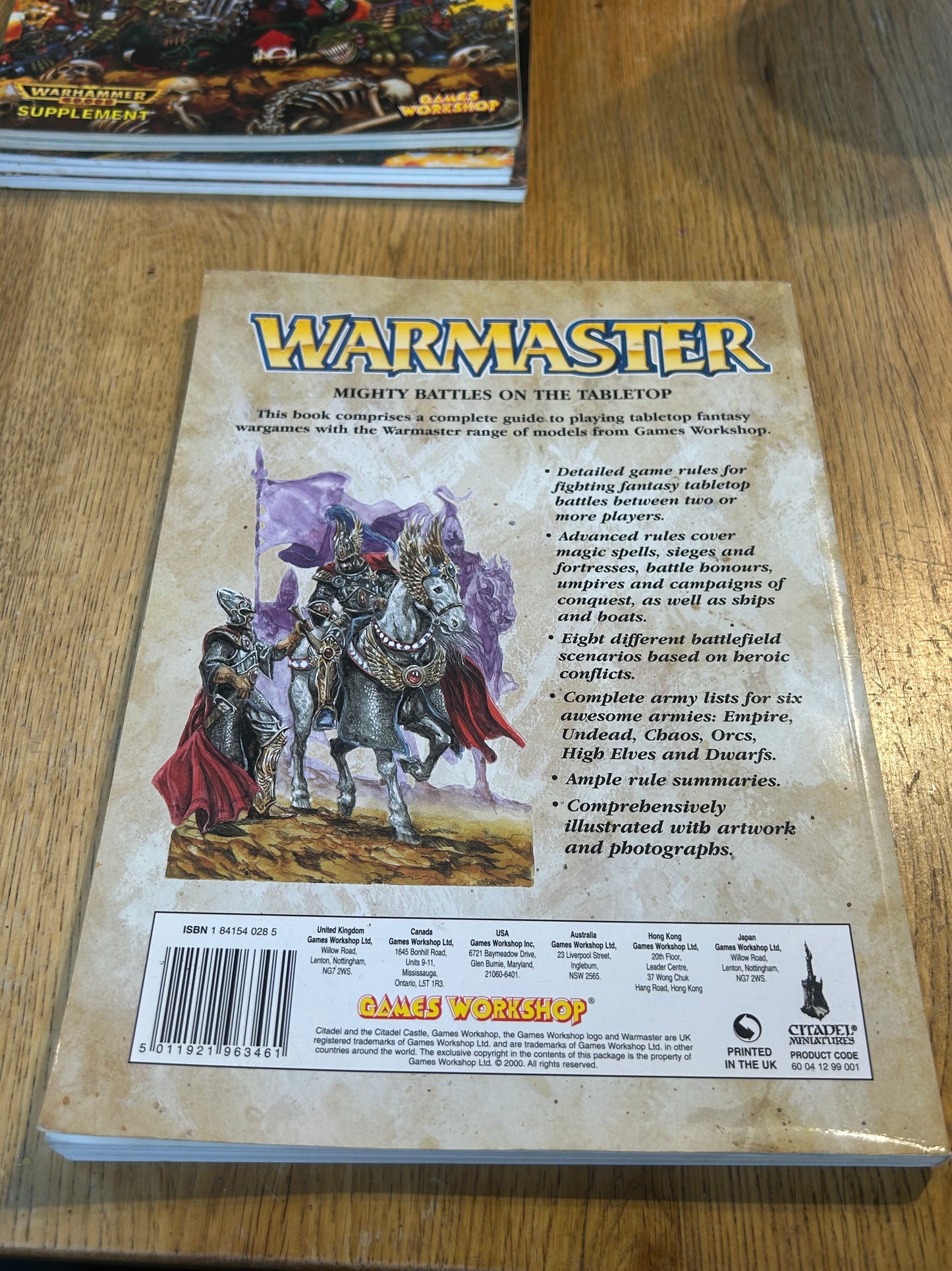 Warmaster Core Rulebook 1st Edition, Warhammer Fantasy, Games Workshop.