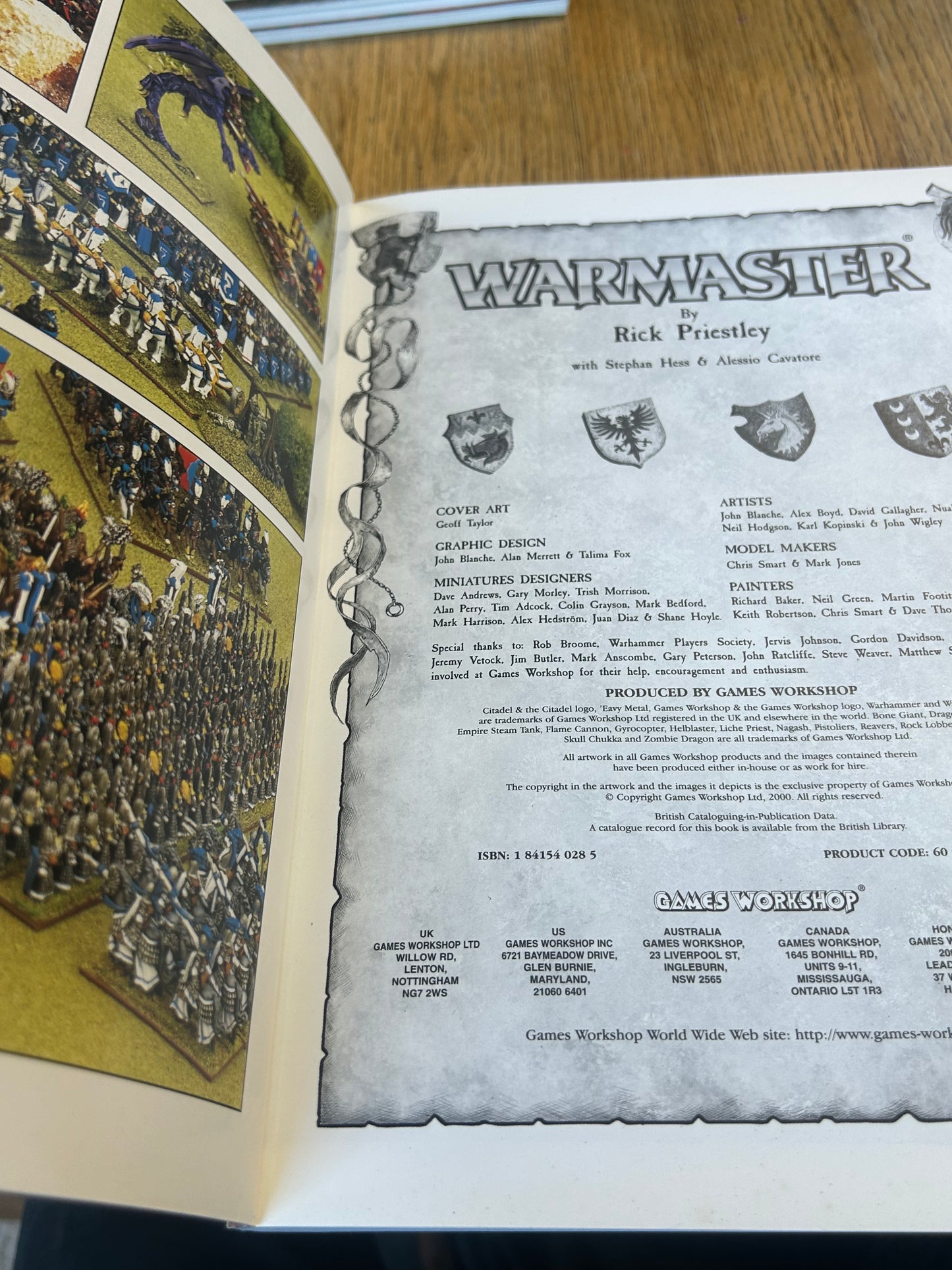 Warmaster Core Rulebook 1st Edition, Warhammer Fantasy, Games Workshop.