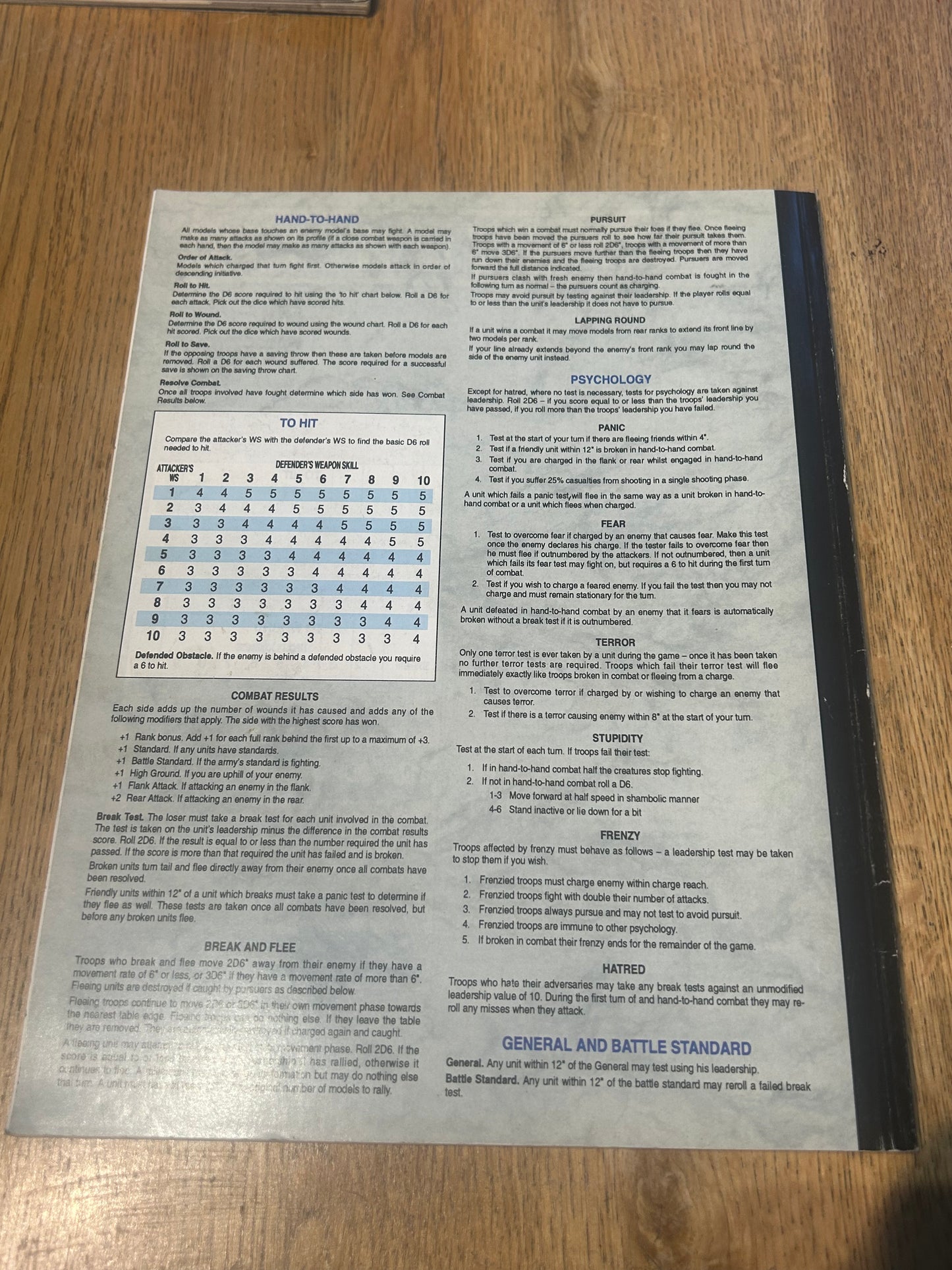 Warhammer Fantasy Battles Soft back Rule Book 4th Edition