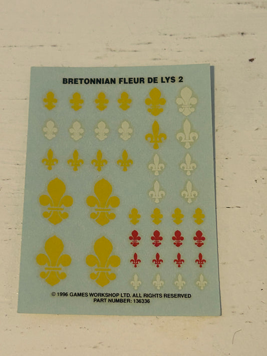 Warhammer fantasy bretonnian Fleur de Lys transfer sheet 2