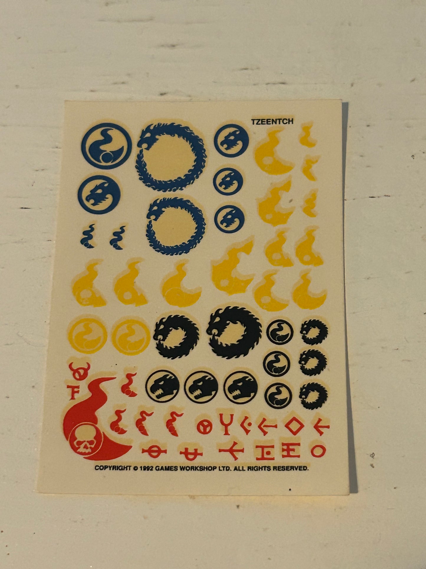 Warhammer fantasy or 40k Tzeentch transfer sheet