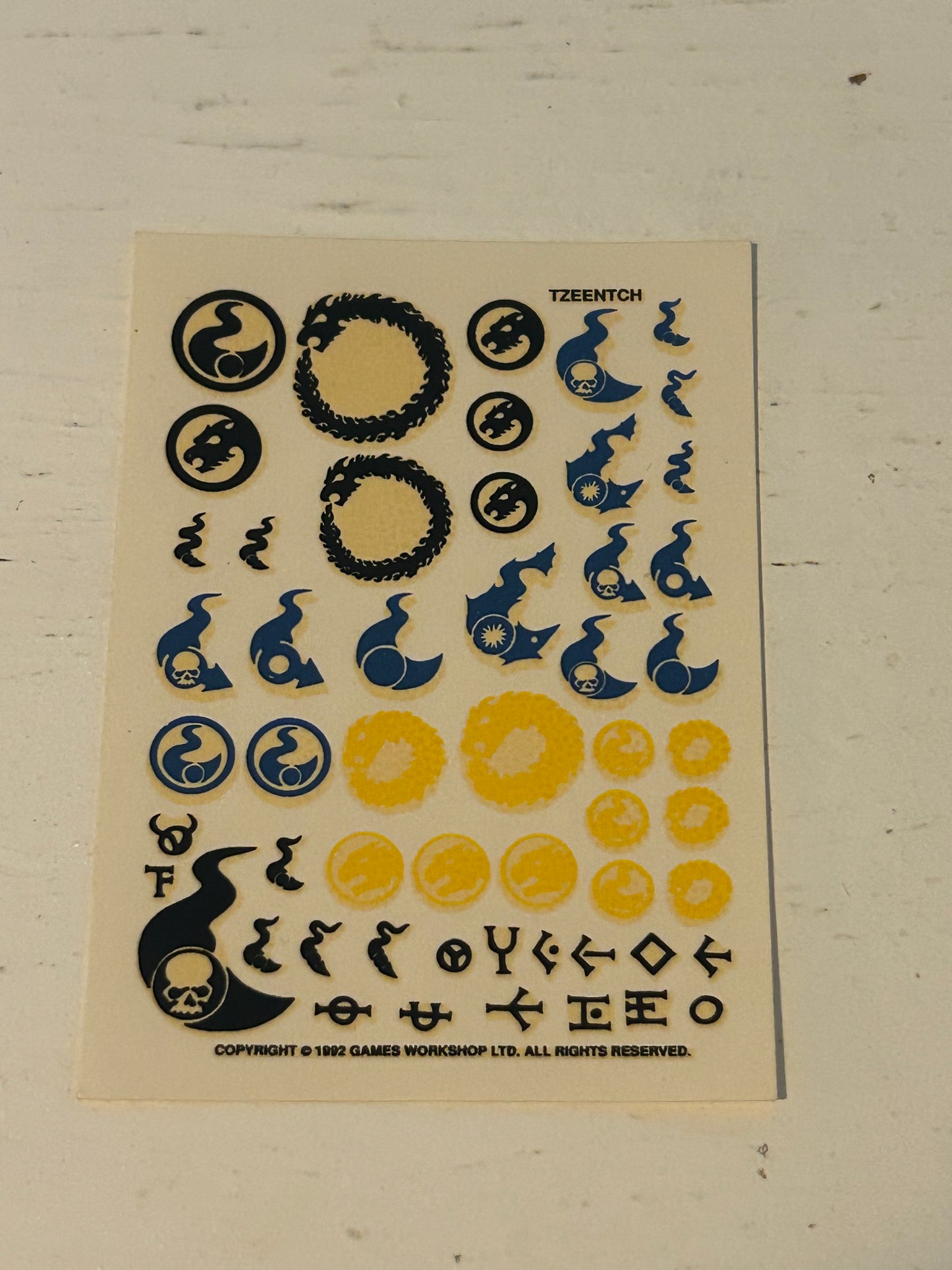 Warhammer fantasy or 40k Tzeentch transfer sheet