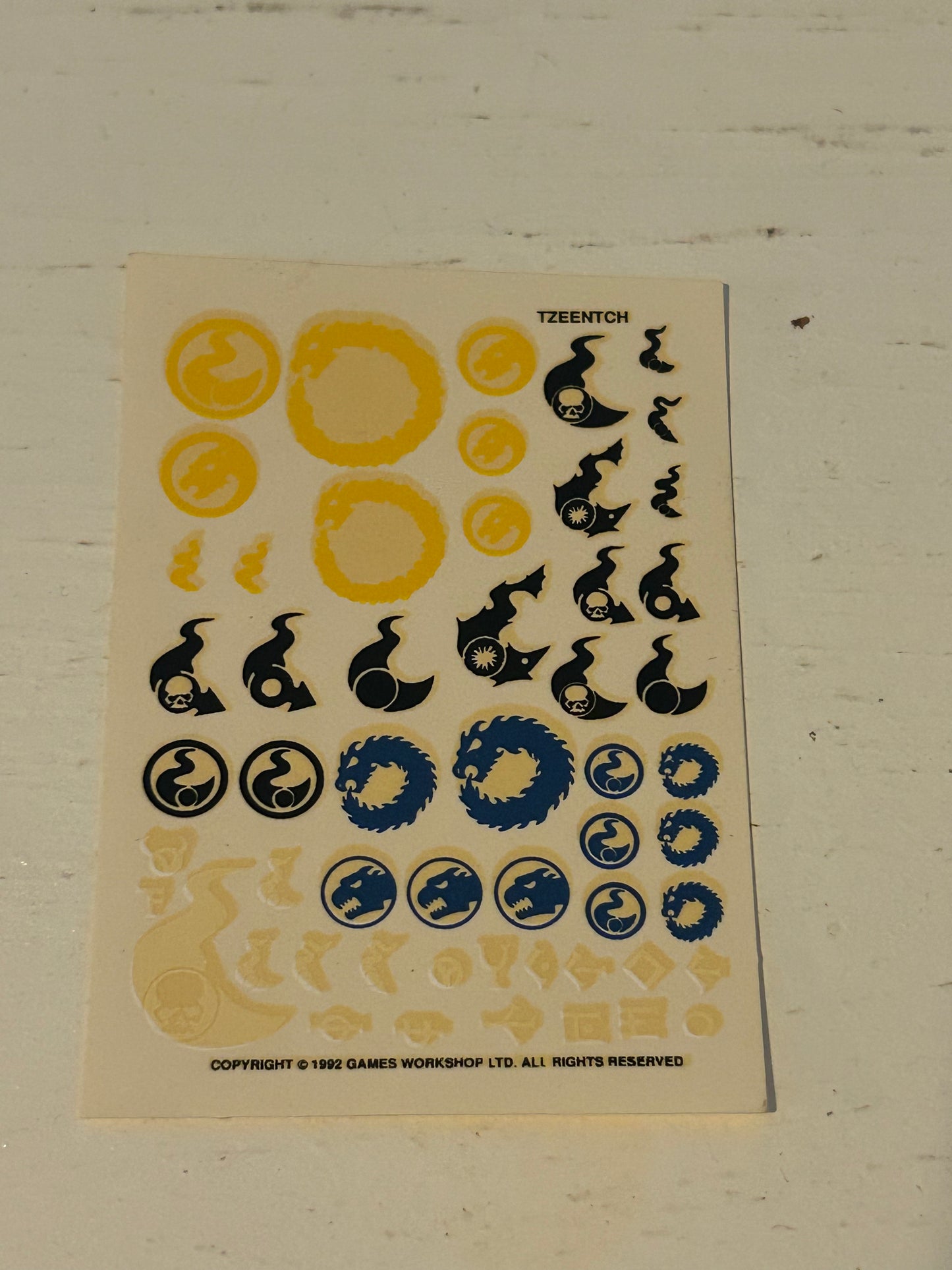 Warhammer fantasy or 40k Tzeentch transfer sheet