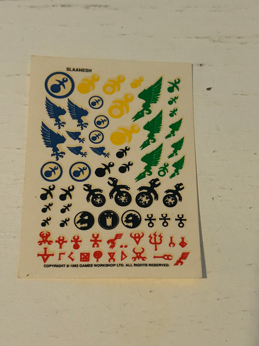 Warhammer fantasy or 40k Slaanesh transfer sheet