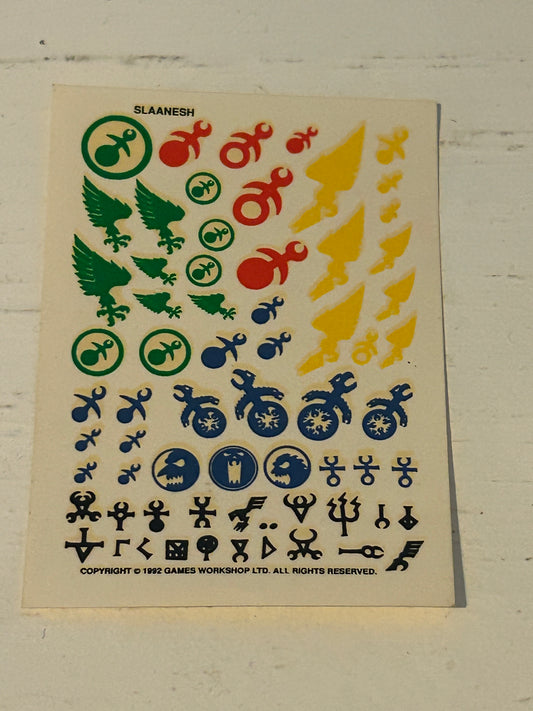 Warhammer fantasy or 40k Slaanesh transfer sheet