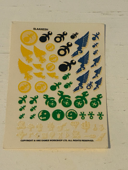 Warhammer fantasy or 40k Slaanesh transfer sheet