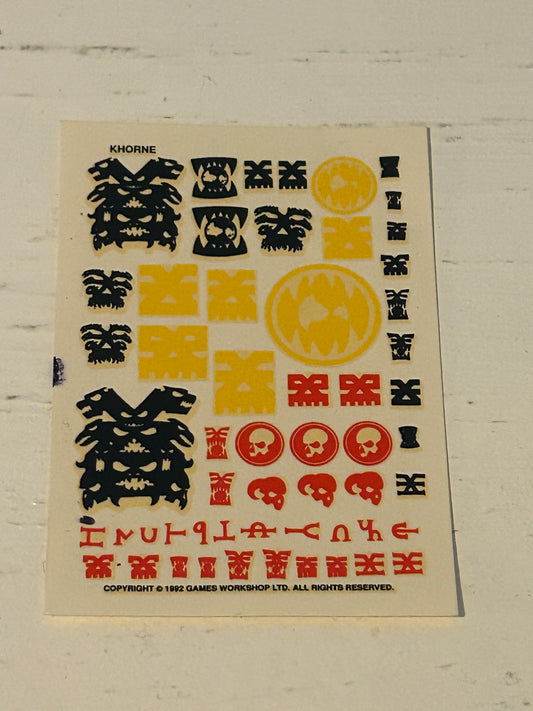 Warhammer fantasy or 40k Khorne transfer sheet