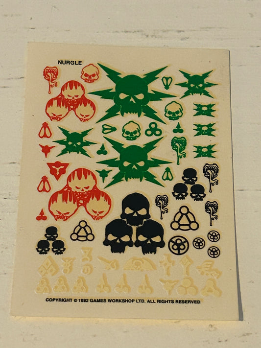 Warhammer fantasy or 40k Nurgle transfer sheet