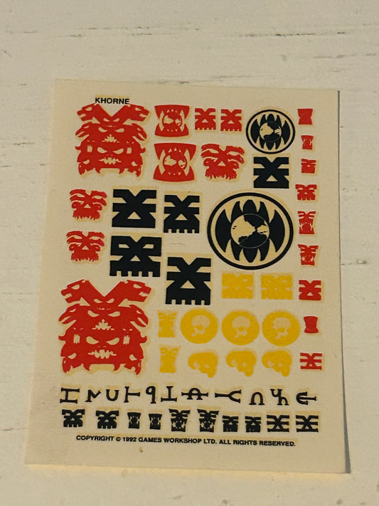 Warhammer fantasy or 40k Khorne transfer sheet