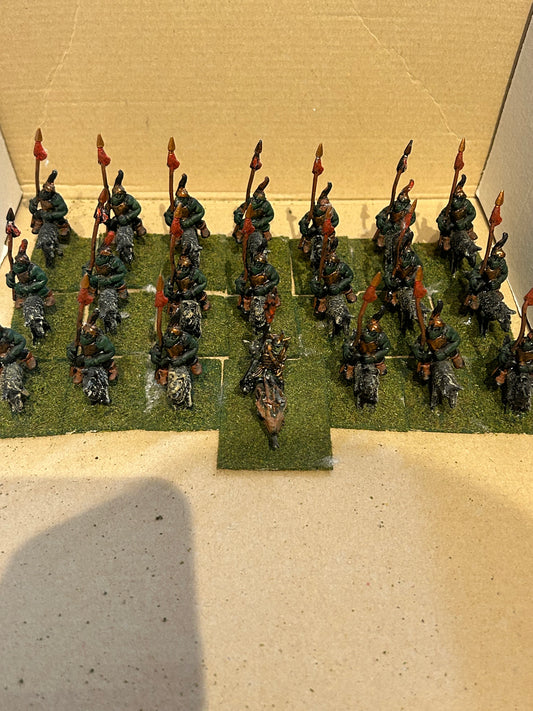 Warhammer fantasy orc and goblin proxies 20 x wolf riders and one leader (not sure if they’re supposed to be orcs or goblins)