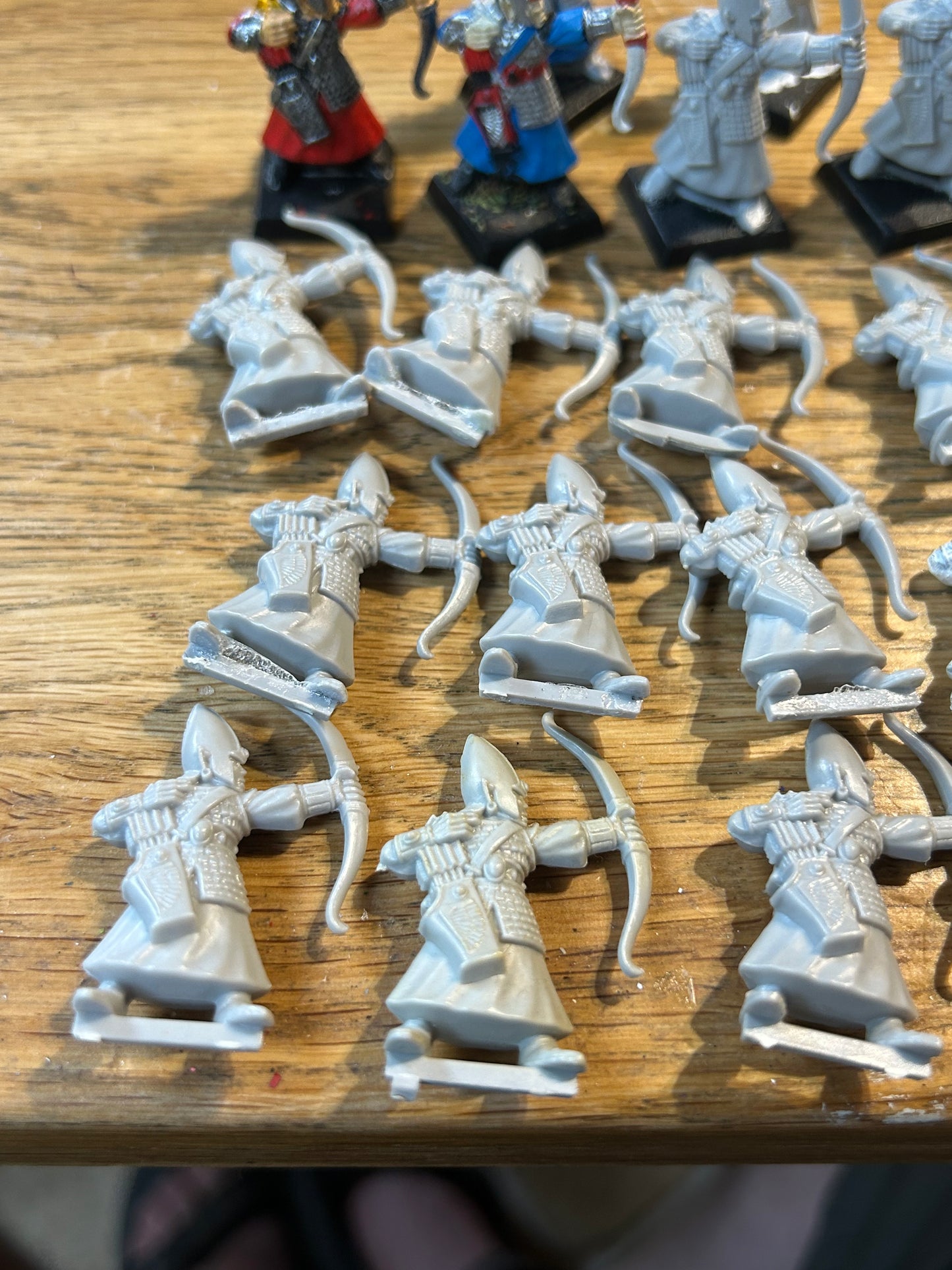 Warhammer fantasy 4th edition plastic high elf archers bowmen x24 (22 in photo, plus 1 extra painted and 1 extra unpainted)
