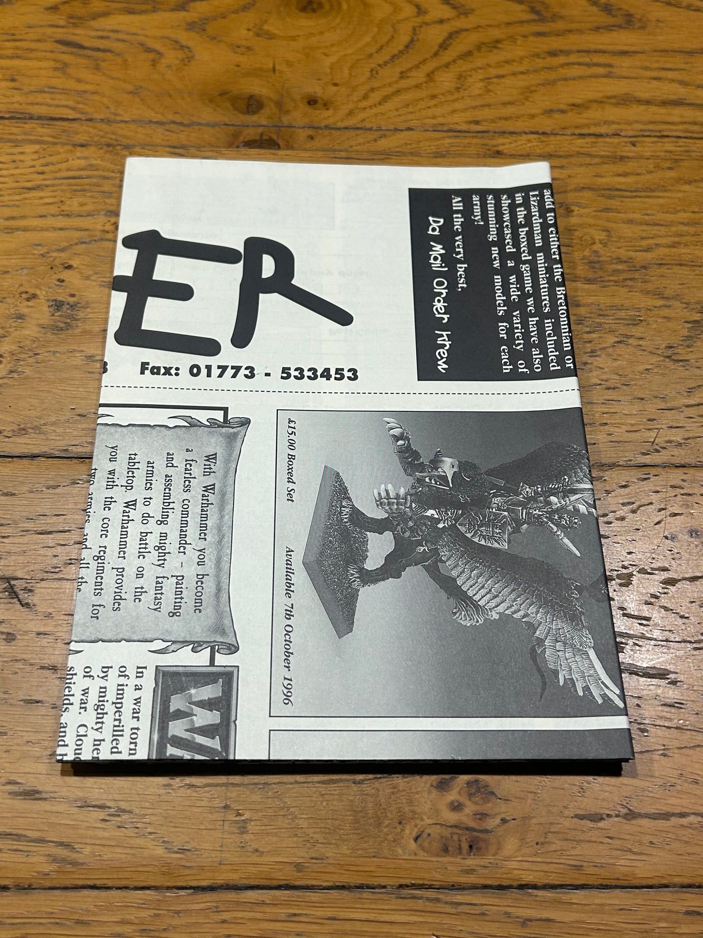 Games workshop mail order flyer (great condition)