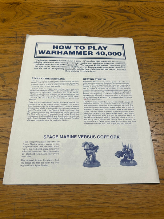 Warhammer 40k 2nd Edition How to Play 1993 OOP Games Workshop