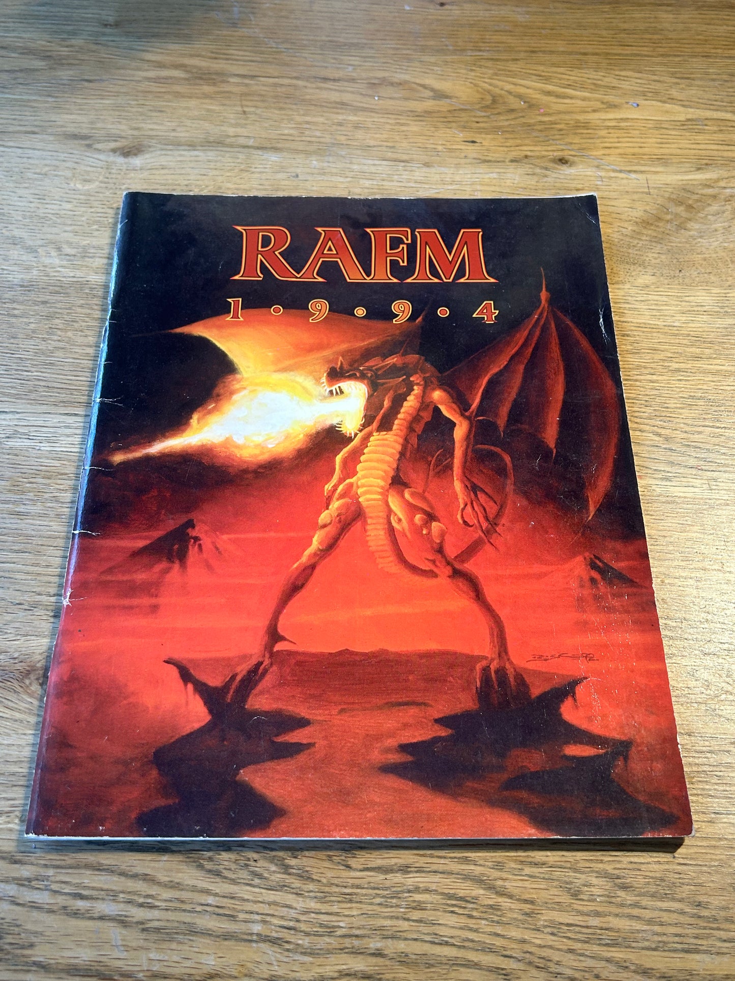 RAFM 1994 CATALOGUE, has wear, missing tiny bit of back cover and some pen marks inside