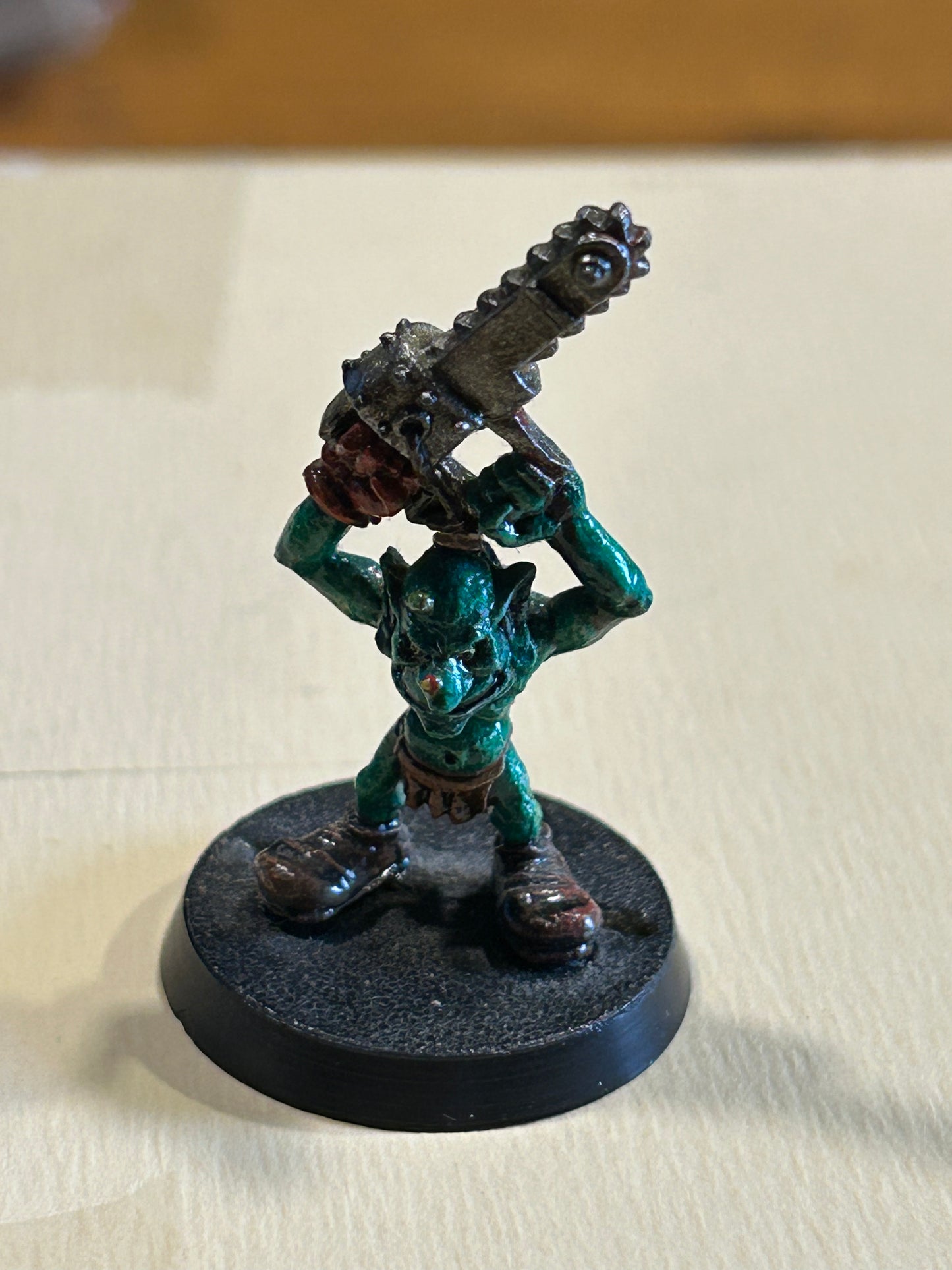 Games Workshop Bloodbowl Goblin Chainsaw Wielding Loony 1988 Goblins BB103