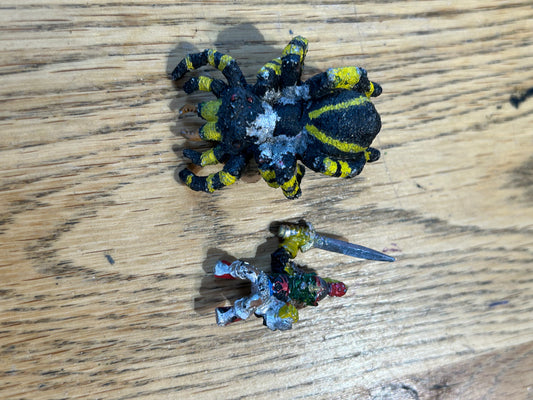Warhammer Fantasy Marauder miniatures Goblin hero on Giant Spider