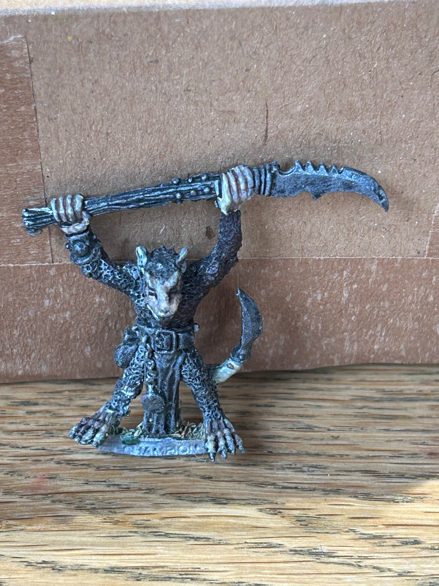 Vintage Warhammer C47 Skaven 'Razortail, Champion w. Halberd' 1980s Metal