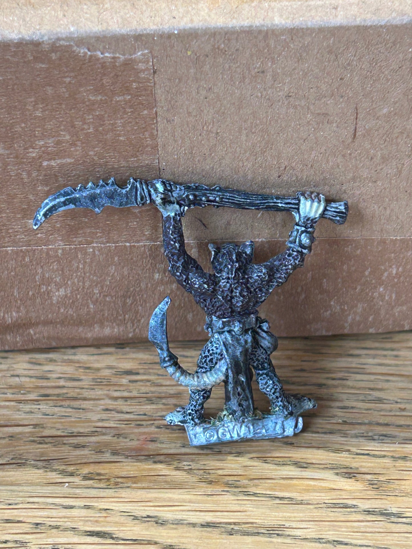 Vintage Warhammer C47 Skaven 'Razortail, Champion w. Halberd' 1980s Metal