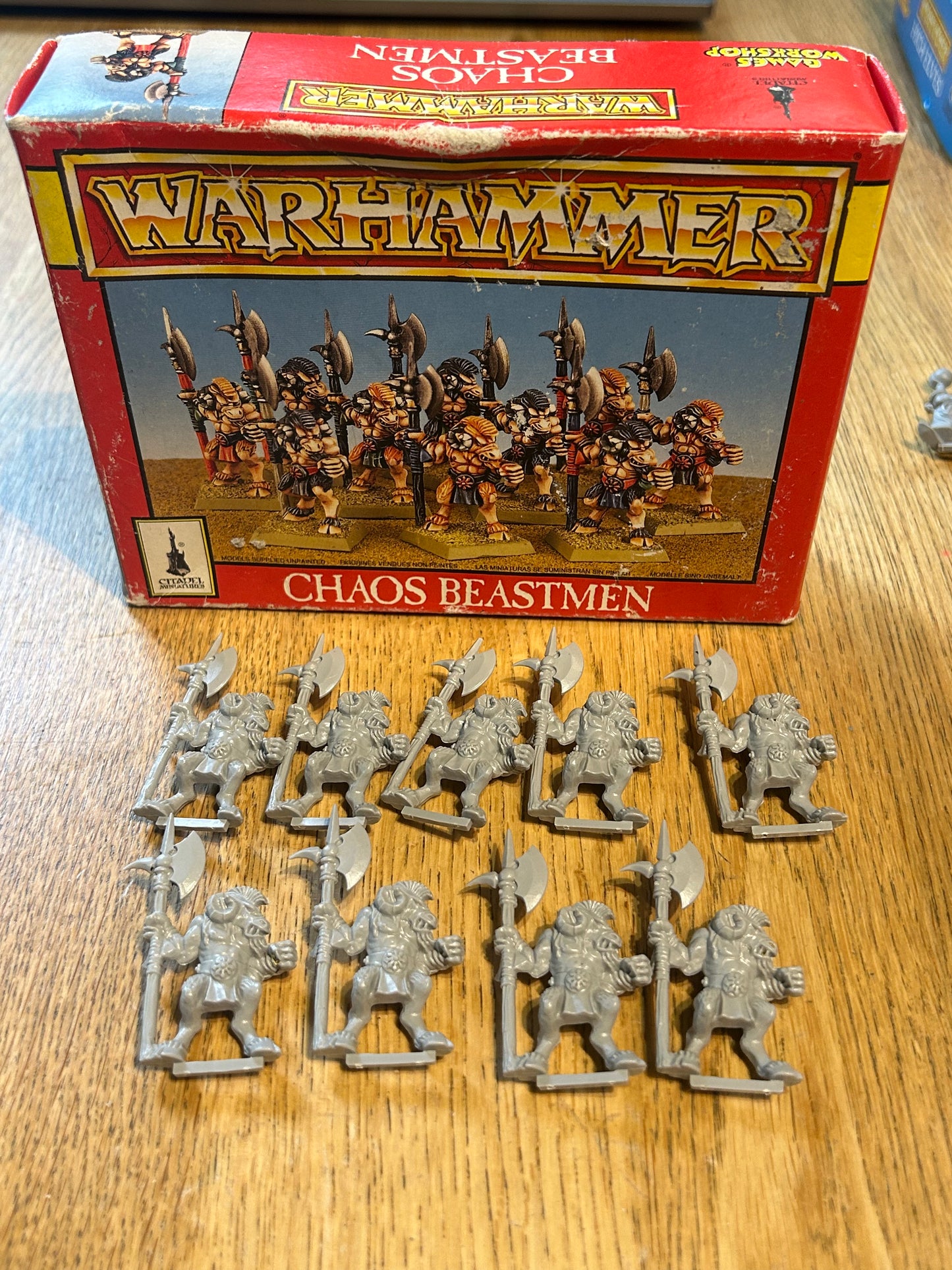 Warhammer fantasy chaos beastmen monopose x9 with box (box has some wear)