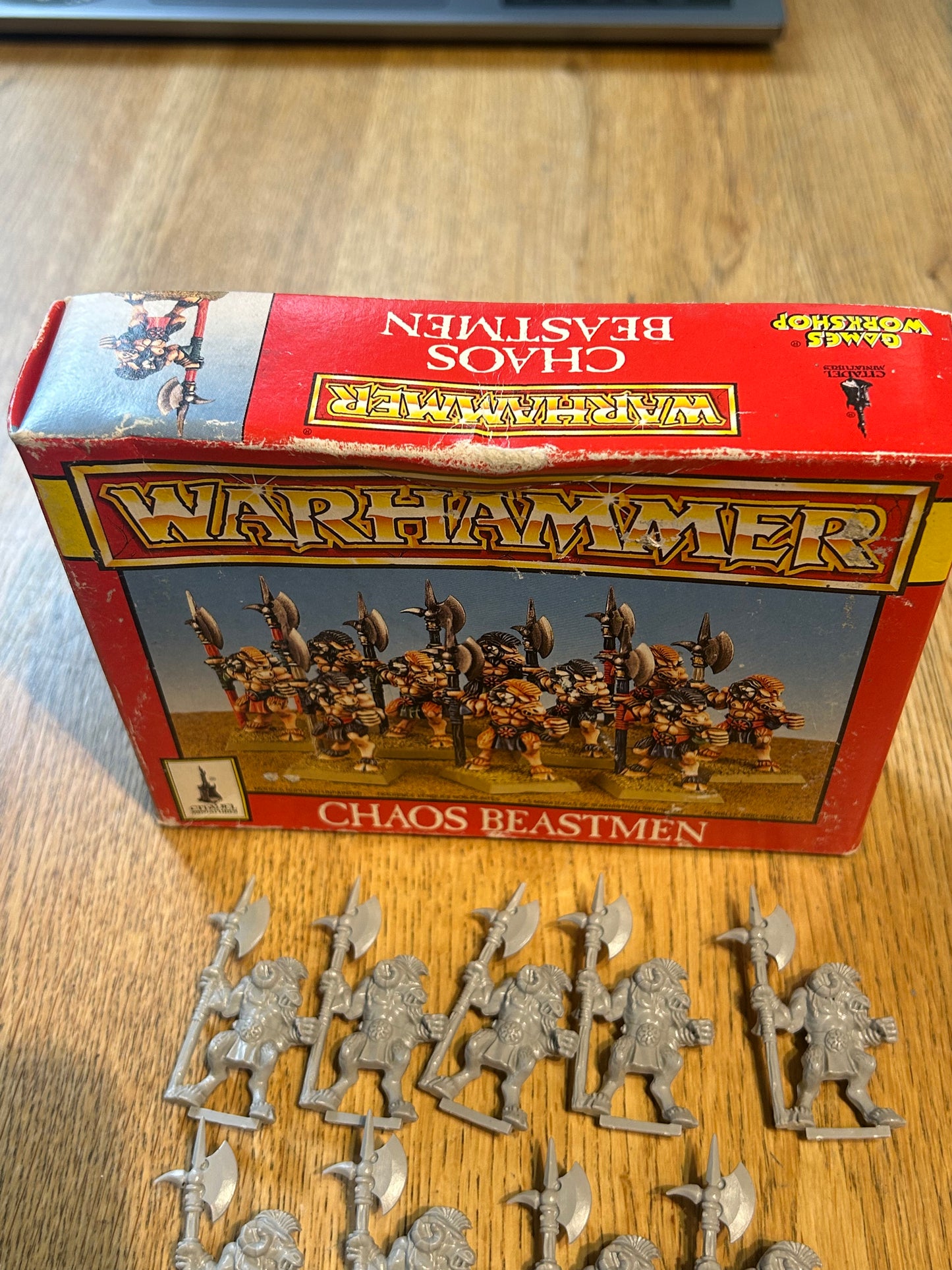 Warhammer fantasy chaos beastmen monopose x9 with box (box has some wear)