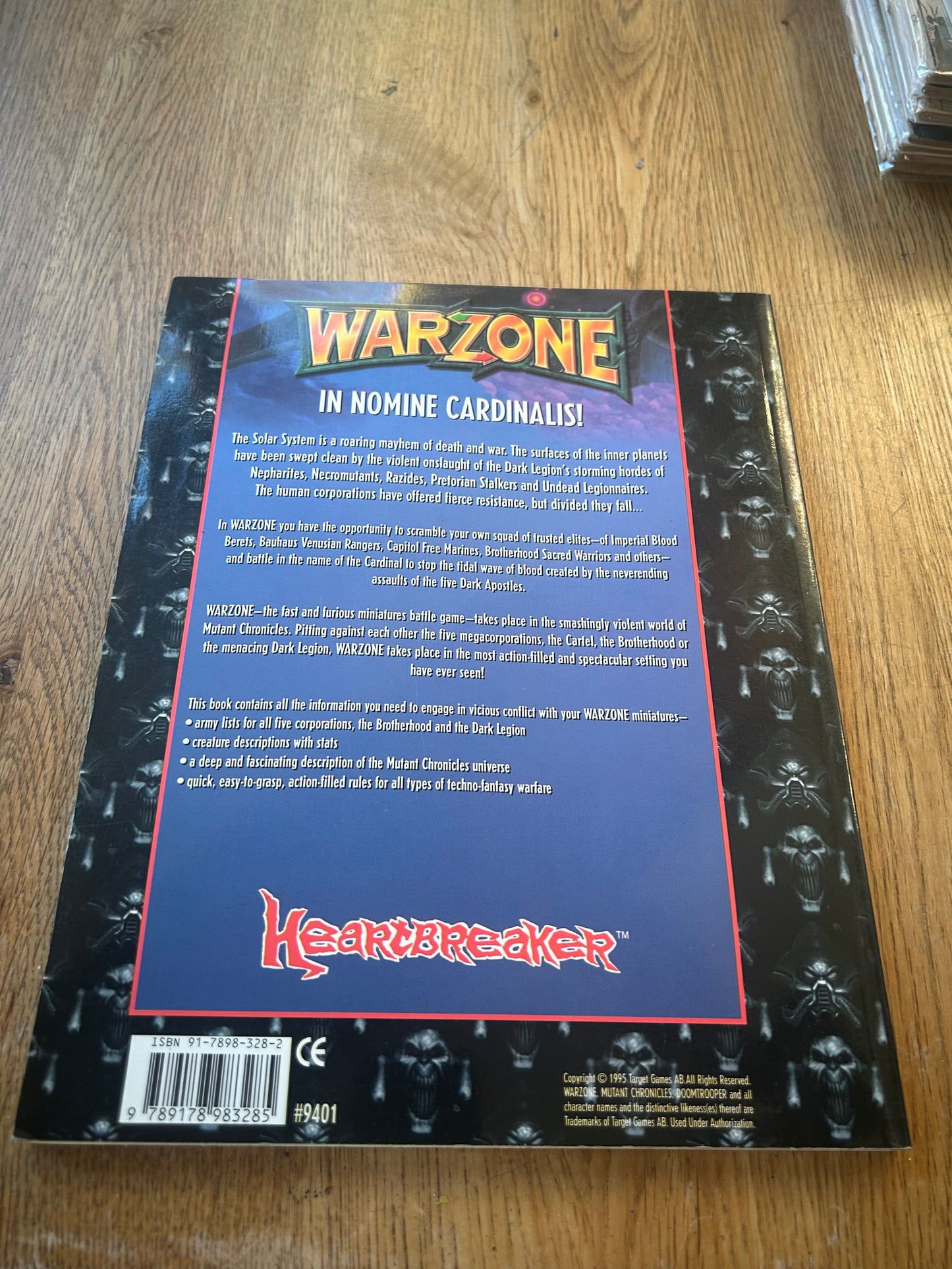 Mutant Chronicles Warzone Rulebook (has some mild wear)