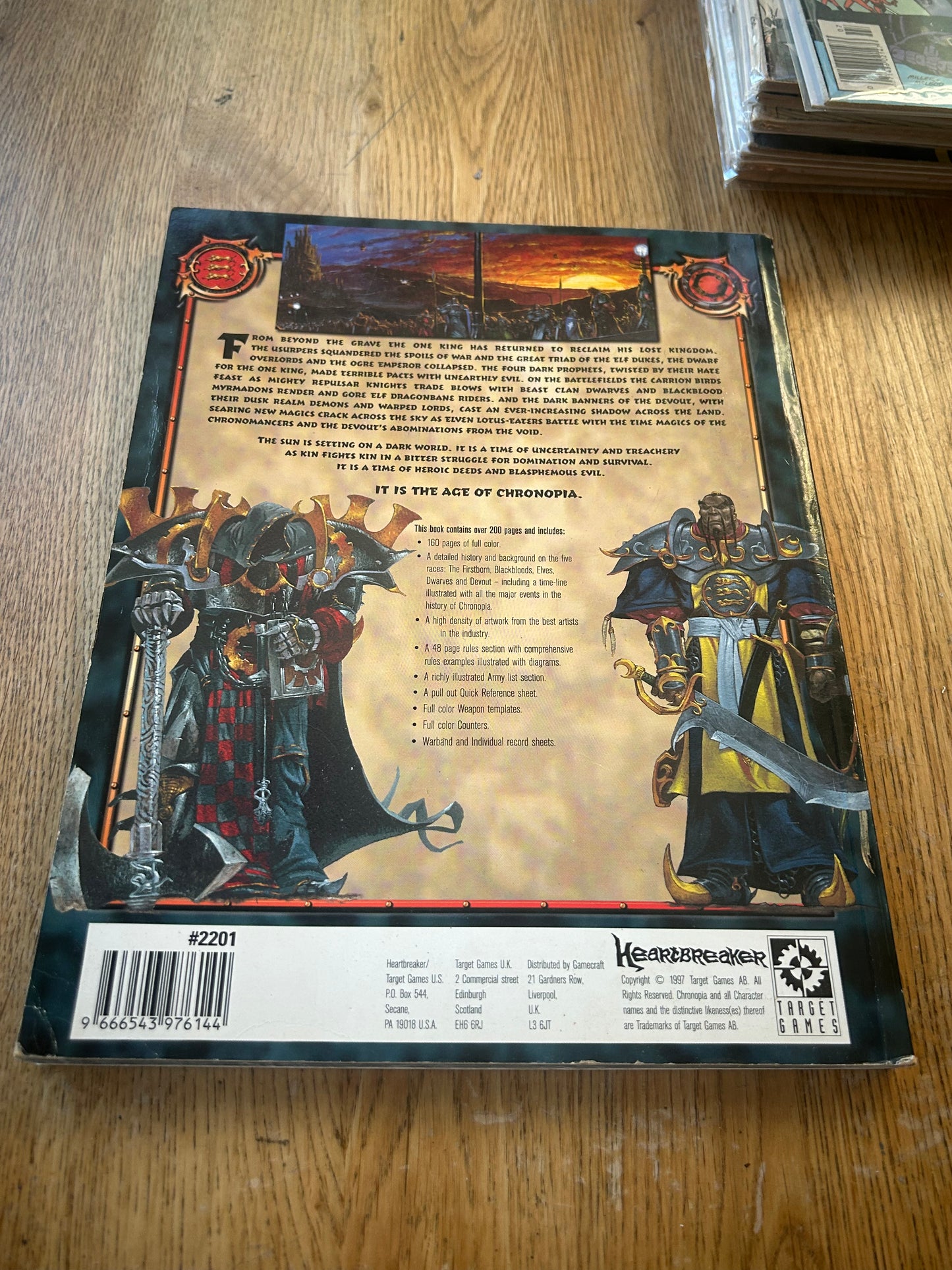 Chronopia Core Rule Book Target Games W/Inserts Dark Fantasy Miniature Battles (has standard wear)