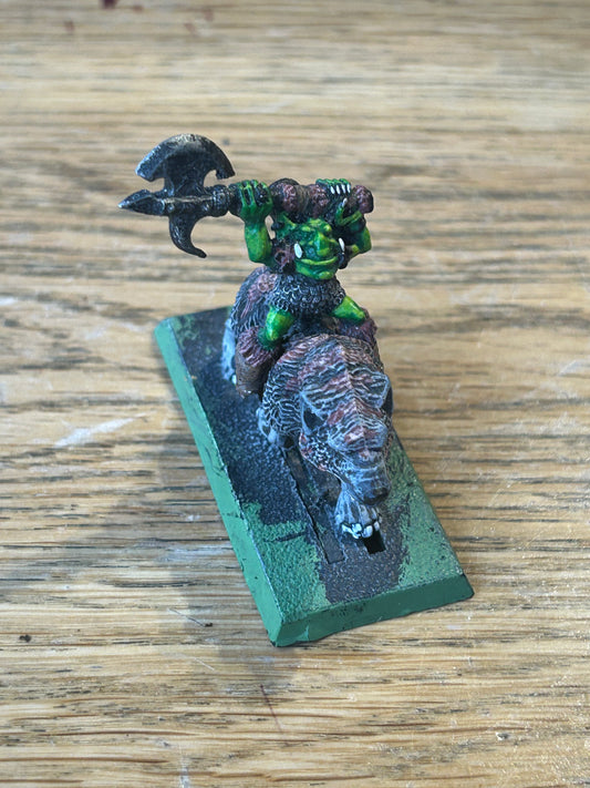 Warhammer fantasy marauder miniatures goblin wolf rider with axe