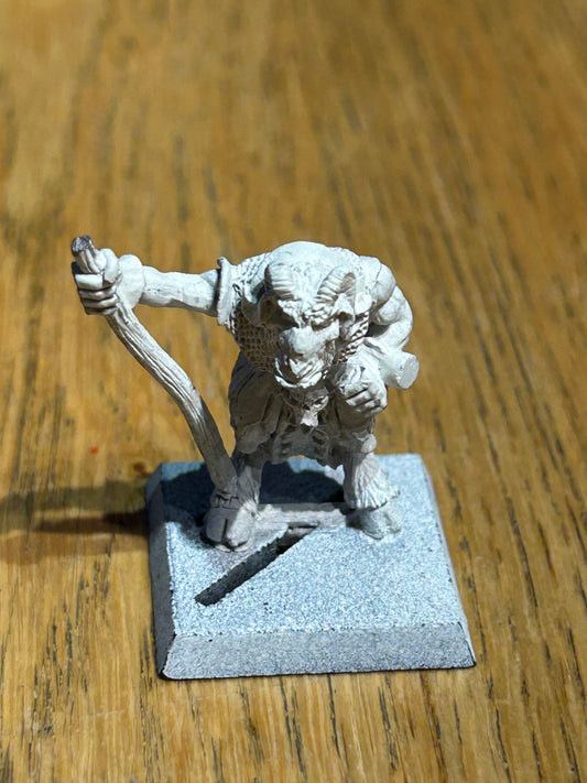 Realm Of Chaos Beastman with broken spear Bob Olley  Metal Citadel 80s Beastmen warhammer fantasy